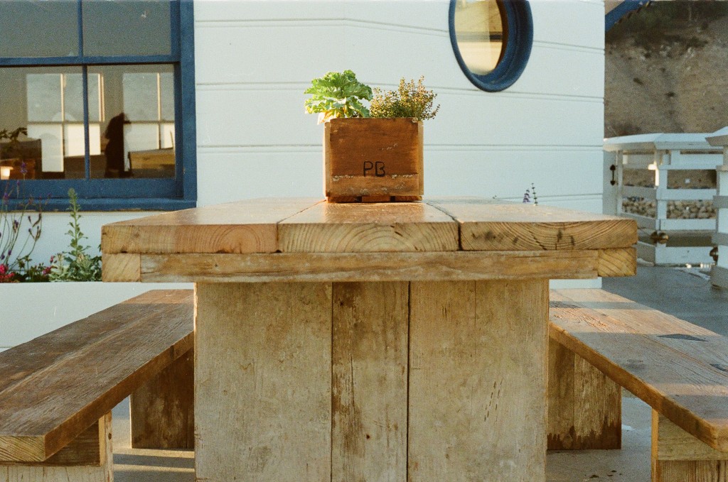 outdoor wooden table