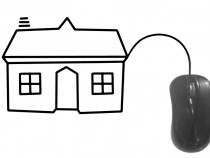 computer mouse and house, concept